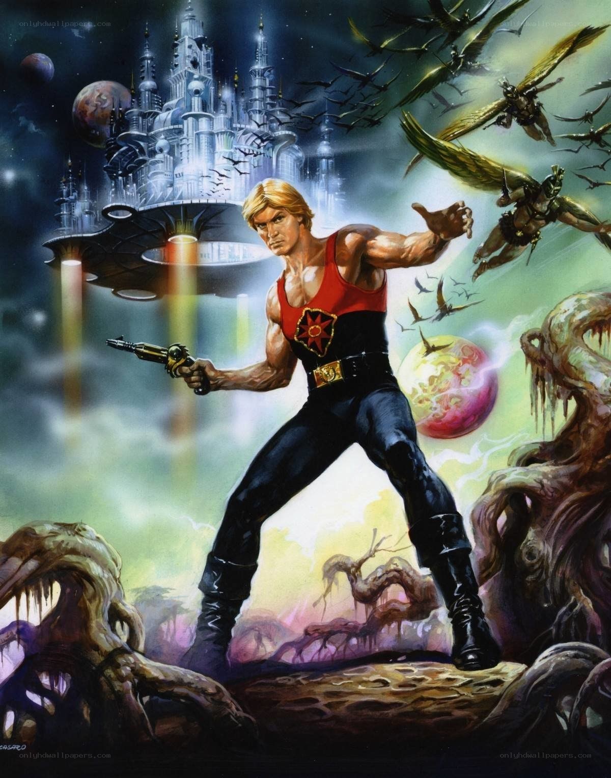 sci-fi hero on alien planet