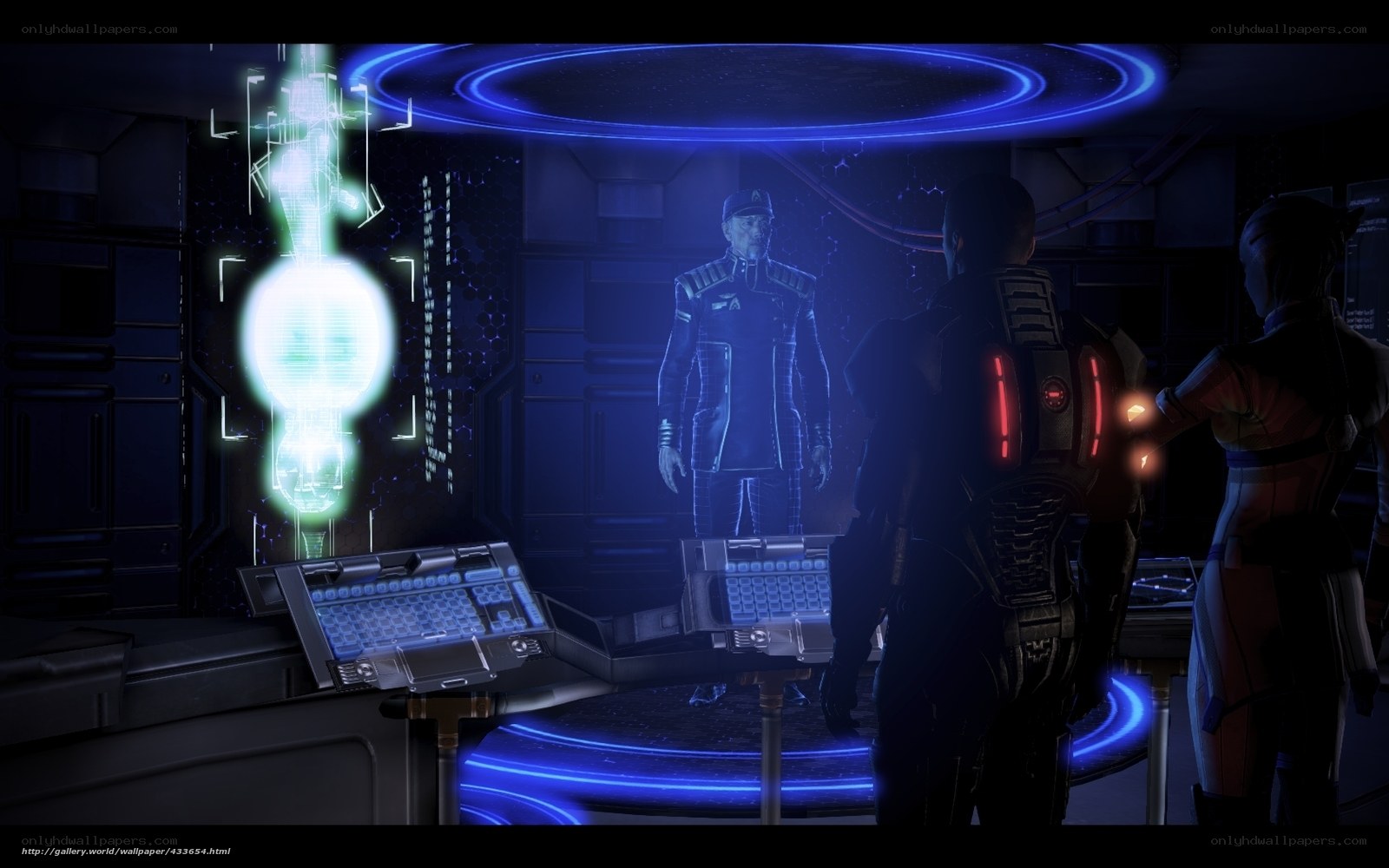 sci-fi hologram meeting