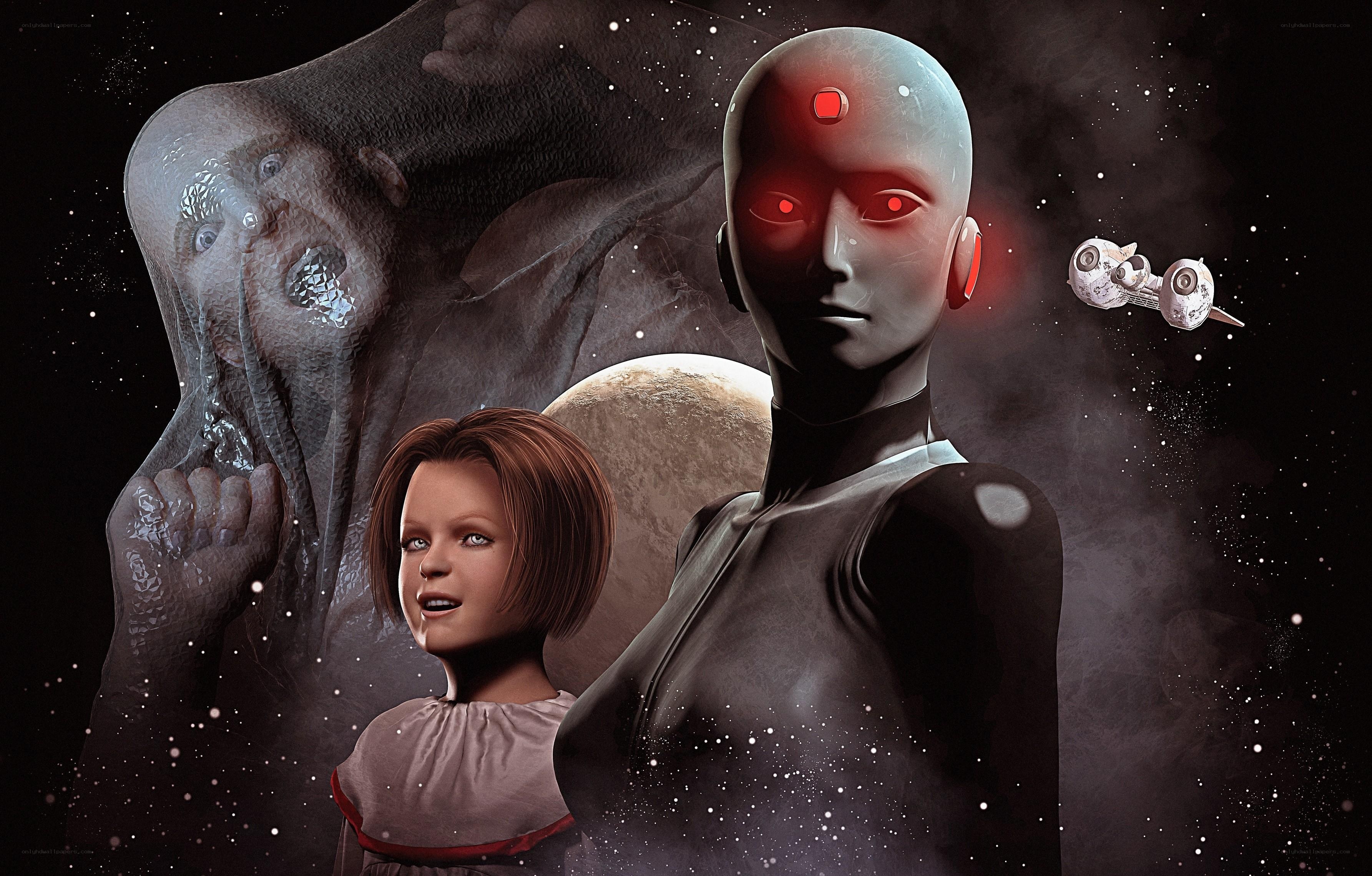 sci-fi horror collage