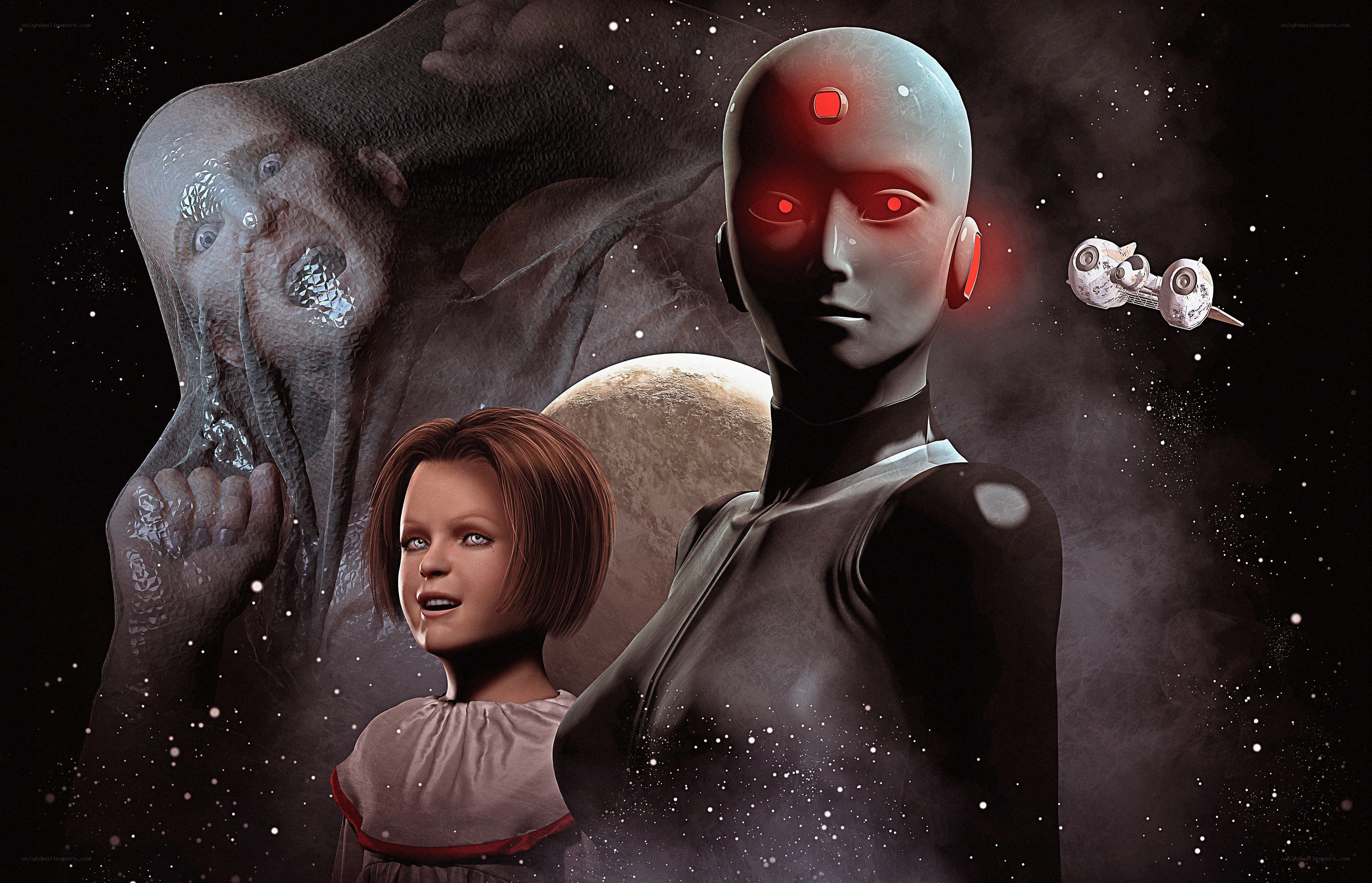 sci-fi horror with robot and child