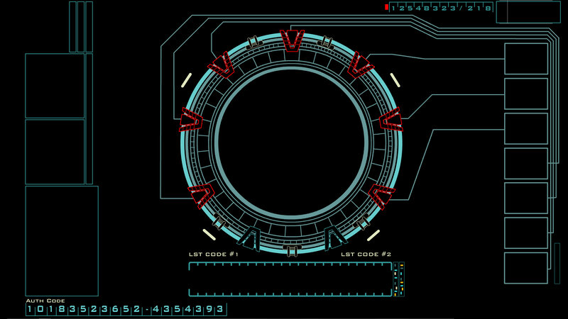 sci-fi interface with circular dial