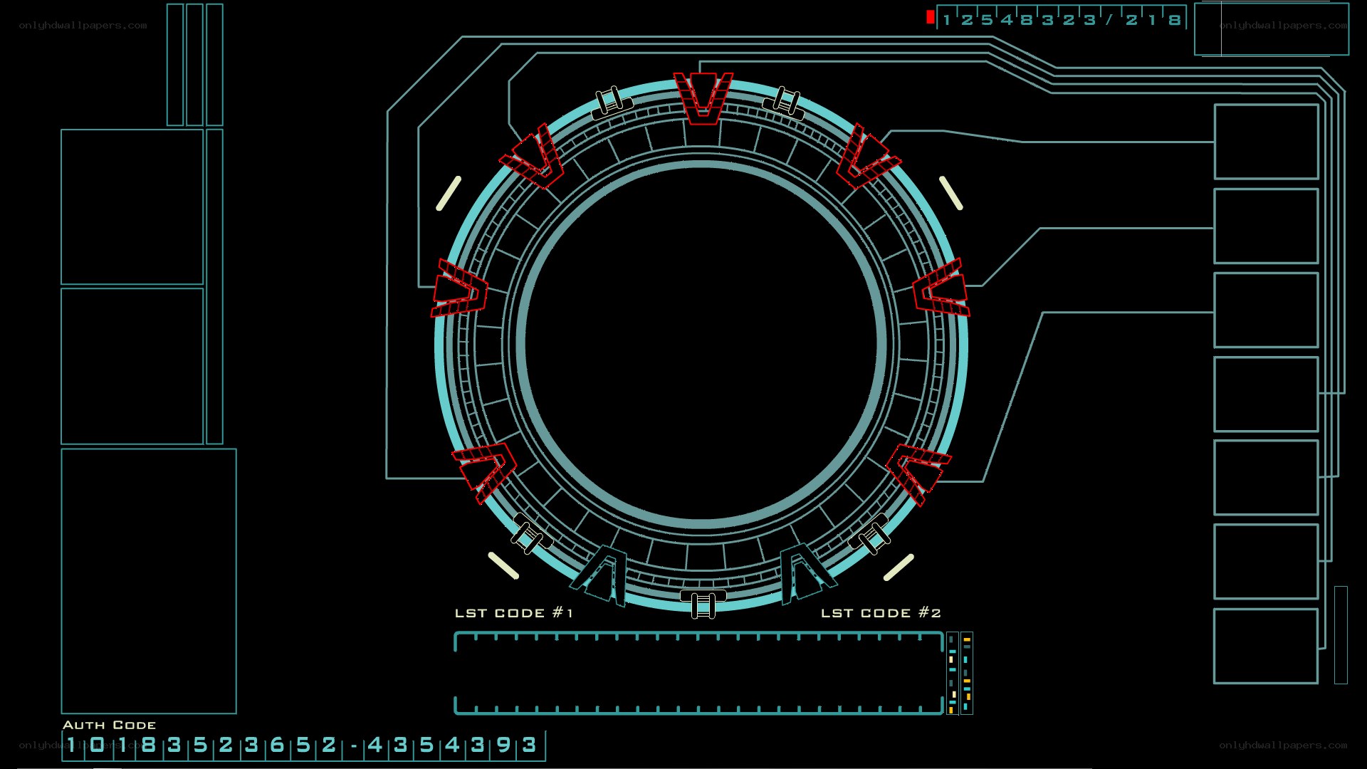 sci-fi interface with circular dial