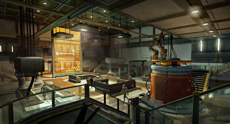 sci-fi lab interior