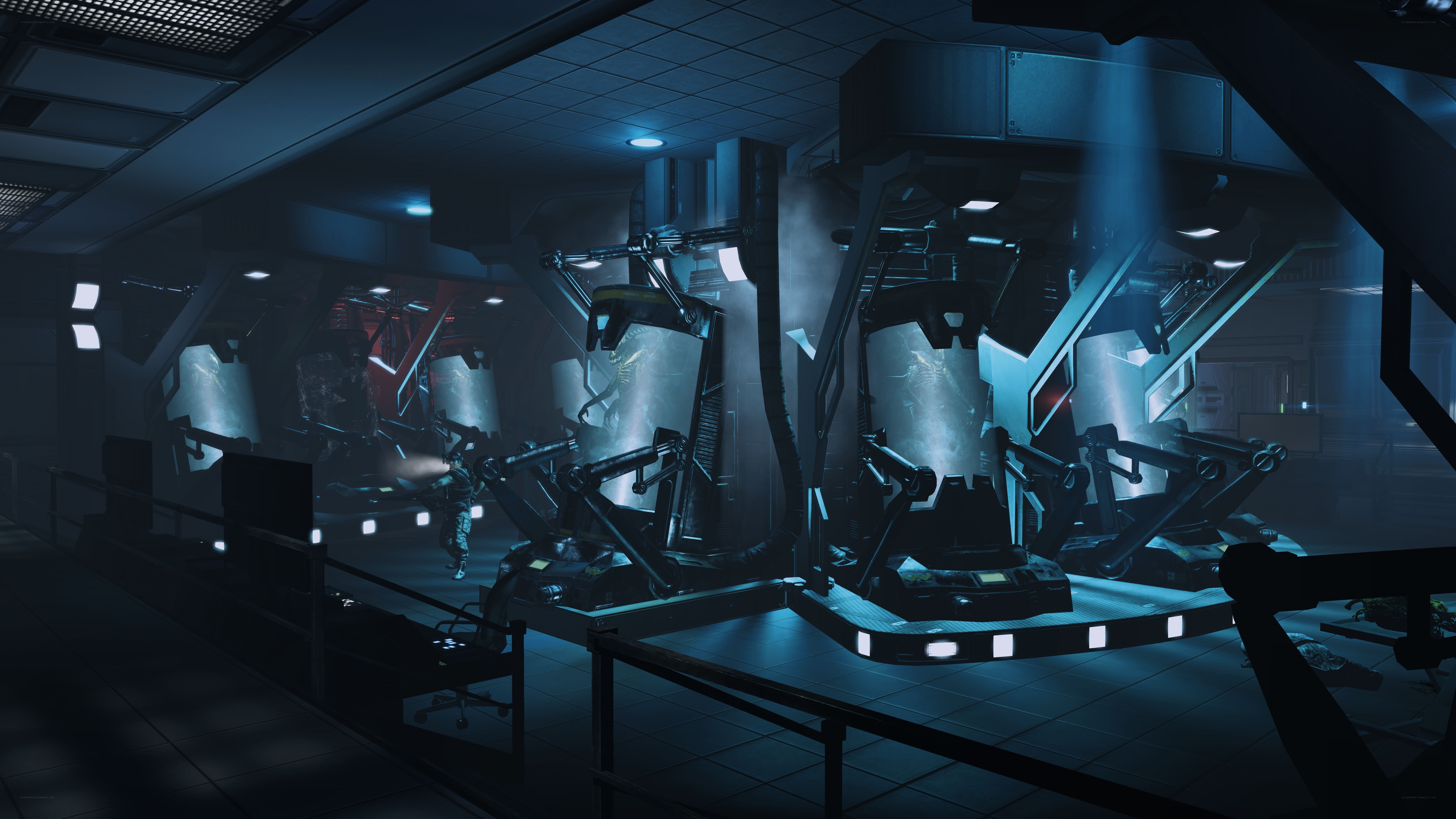 sci-fi lab with alien specimens