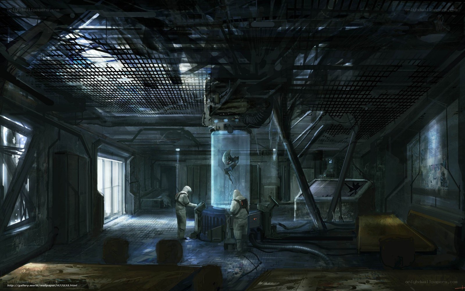 sci-fi lab with cryo-pod