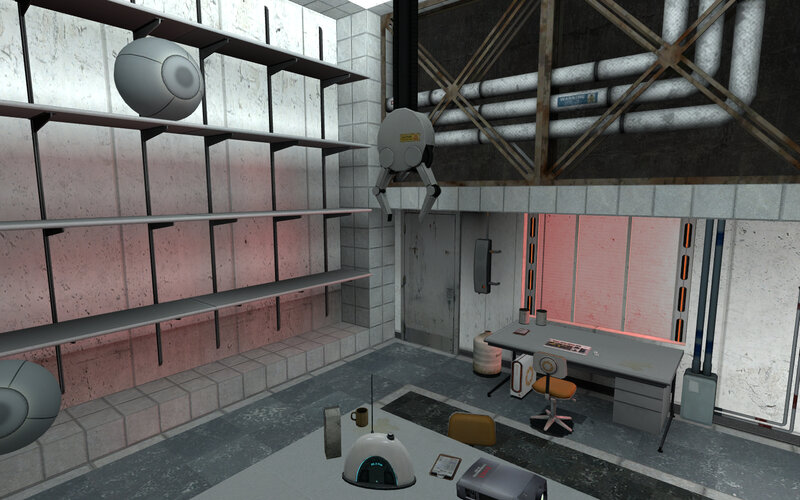 sci-fi lab with robots