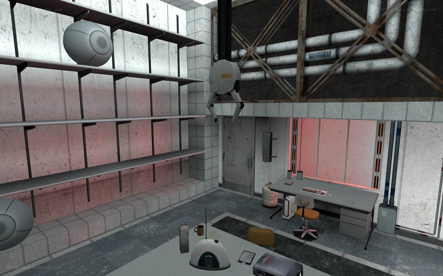 sci-fi lab with robots