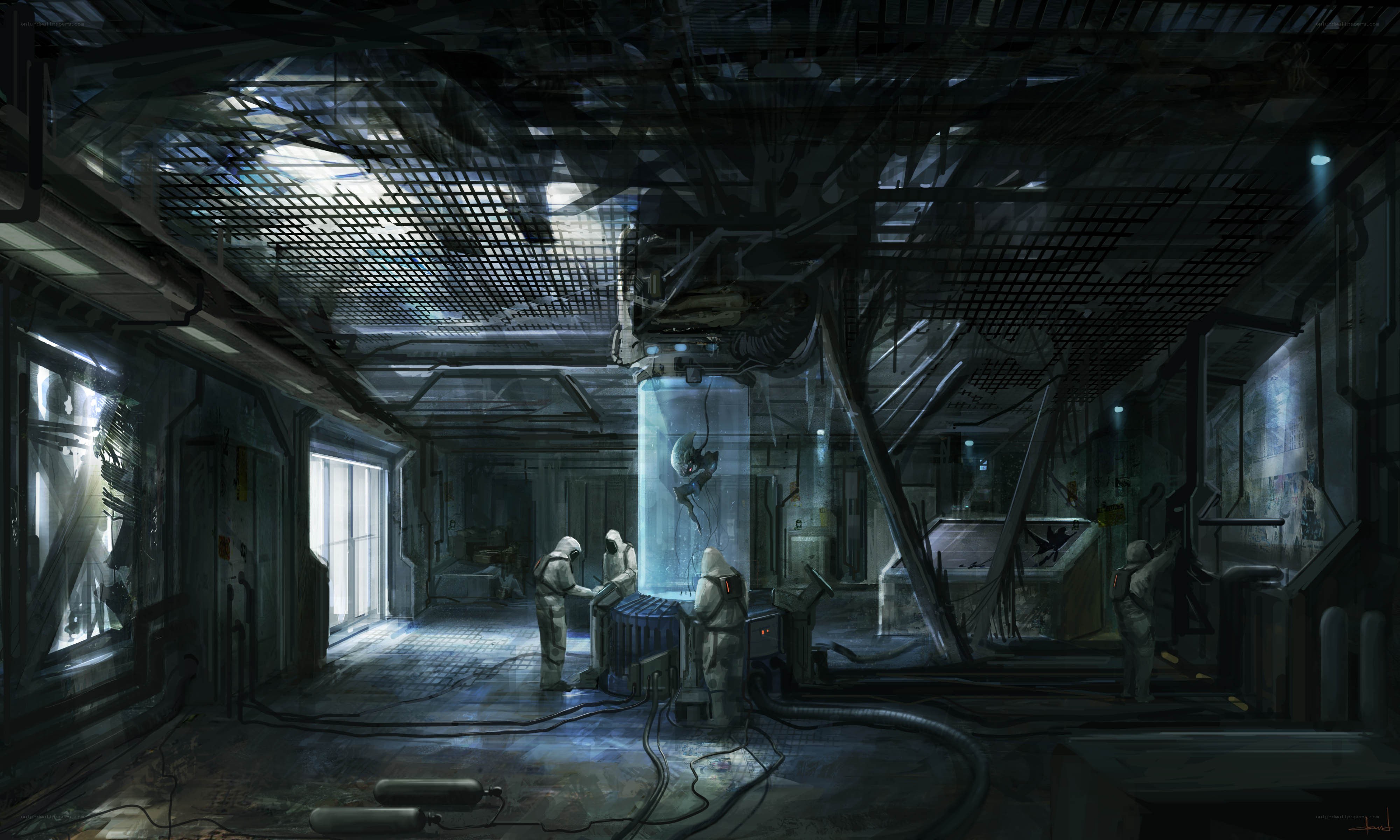 sci-fi lab with scientists