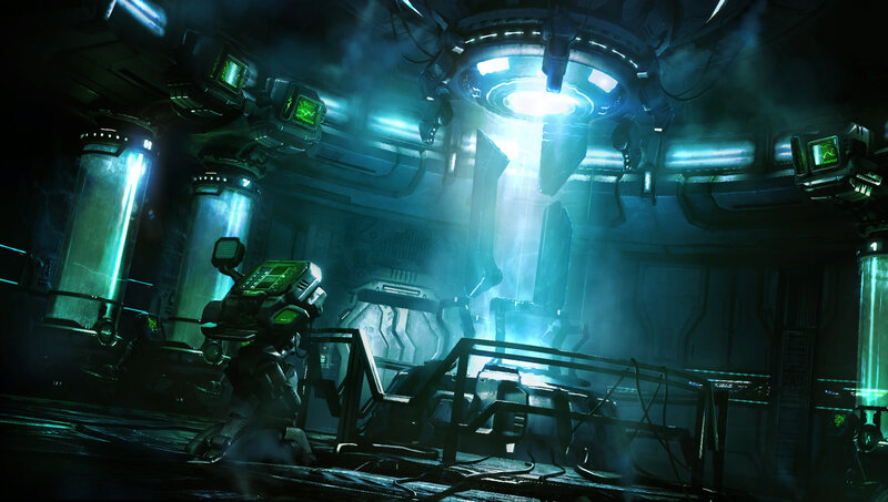 sci-fi laboratory interior