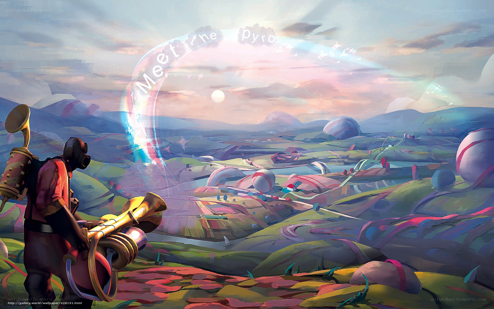 Sci-fi landscape with pyro