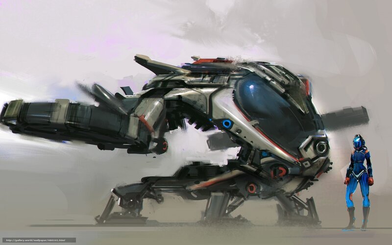Sci-fi mech and pilot concept