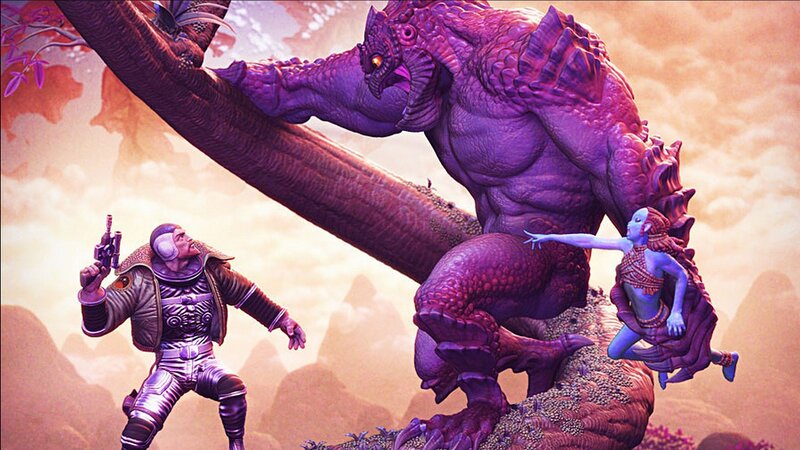 sci-fi monster battle scene