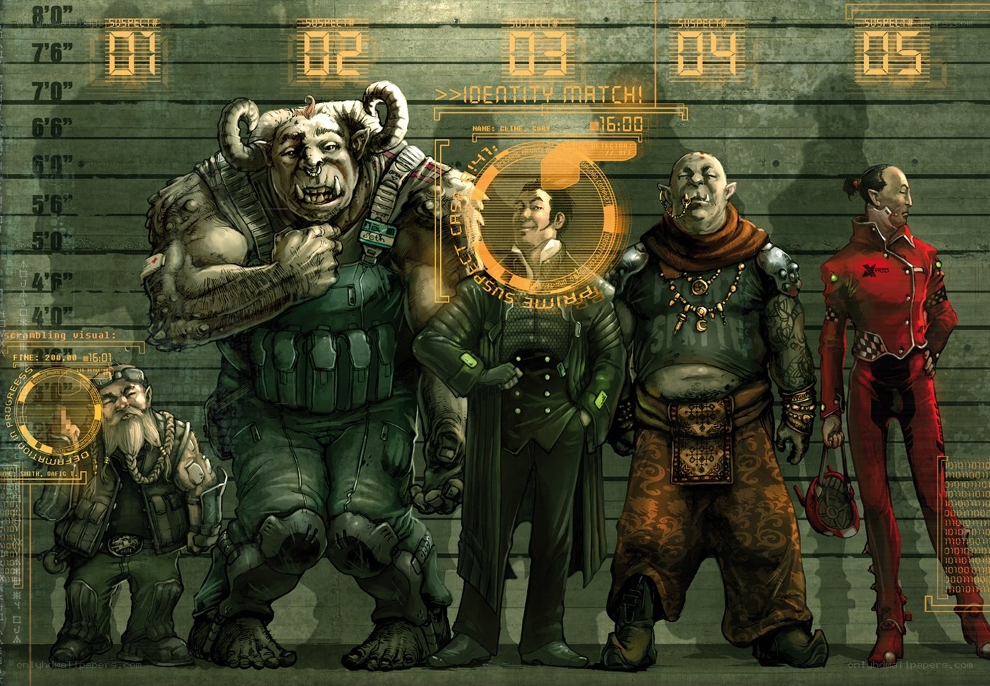 Sci-fi mugshot lineup