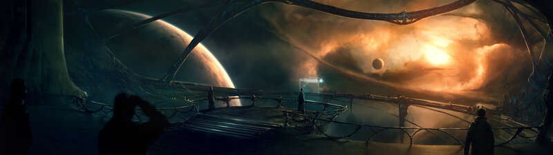 sci-fi observation deck