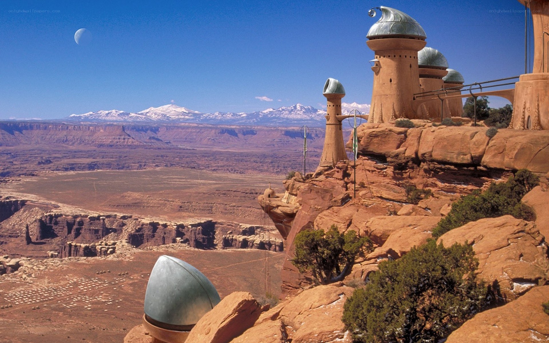 Sci-fi observatory on a canyon rim