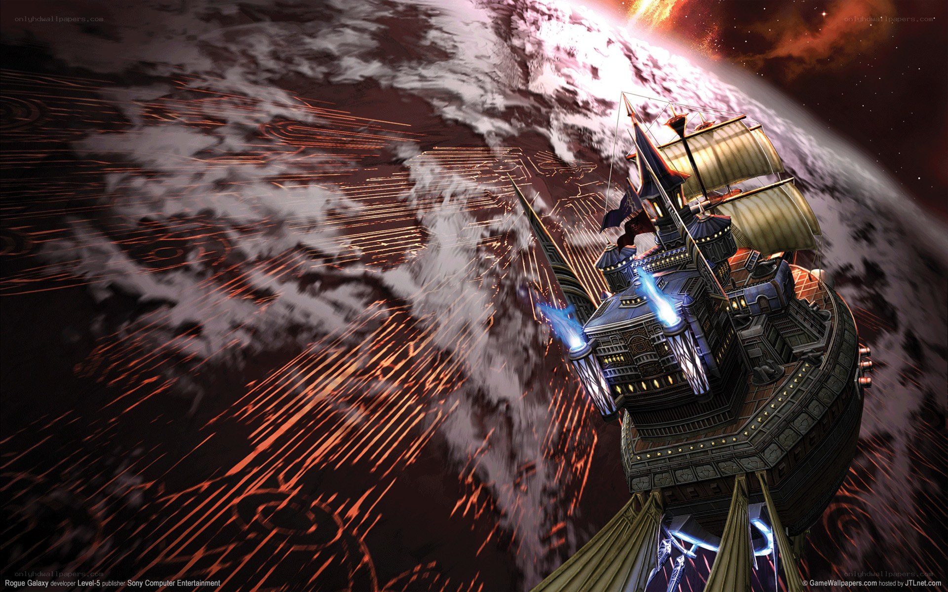 Sci-fi pirate ship in space