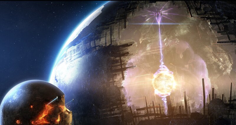 Sci-fi planet destruction