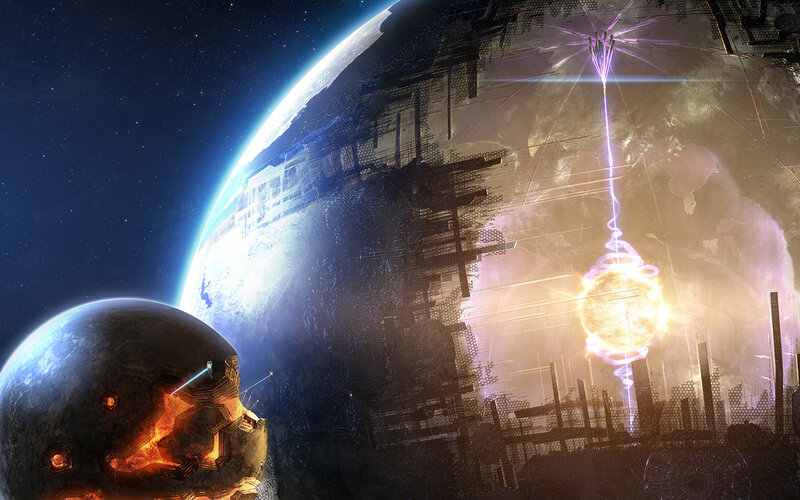 Sci-fi planet destruction