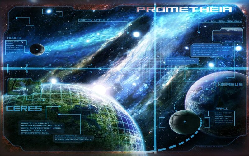 Sci-fi planetary system display
