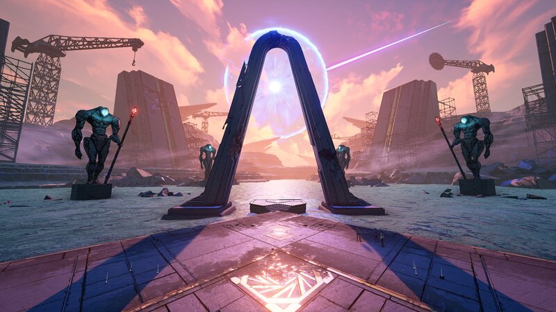 Sci-fi Portal and Statues