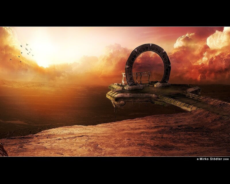 Sci-fi portal on alien planet