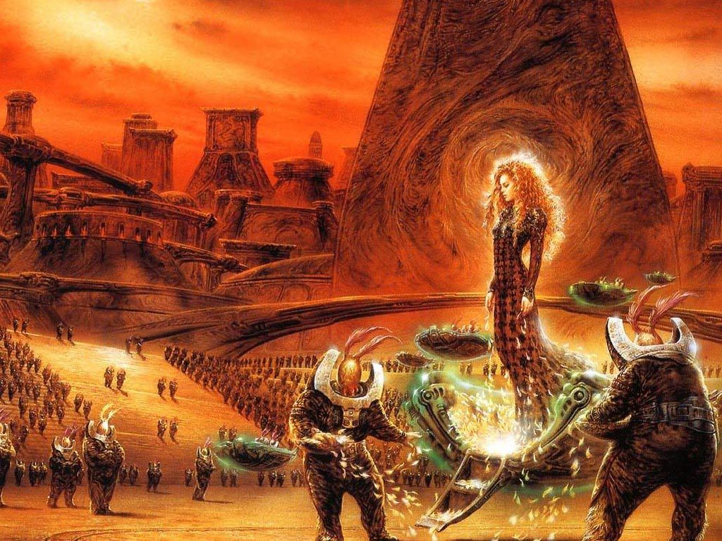 Sci-fi ritual scene