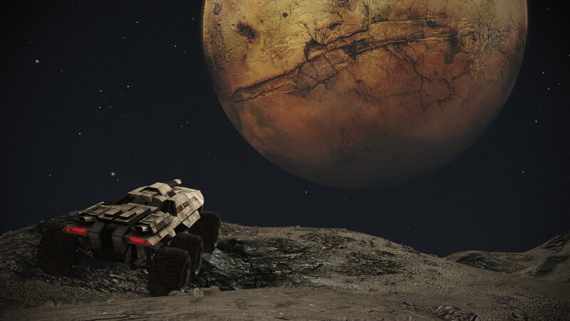 Sci-fi Rover on Alien Surface