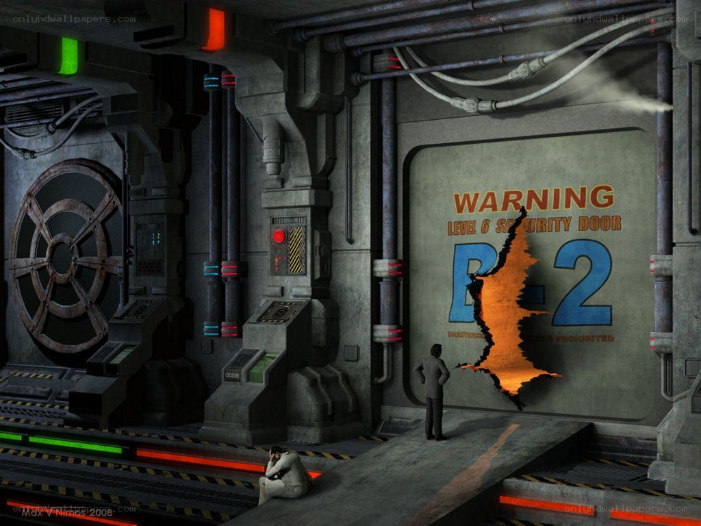 Sci-fi security door breach