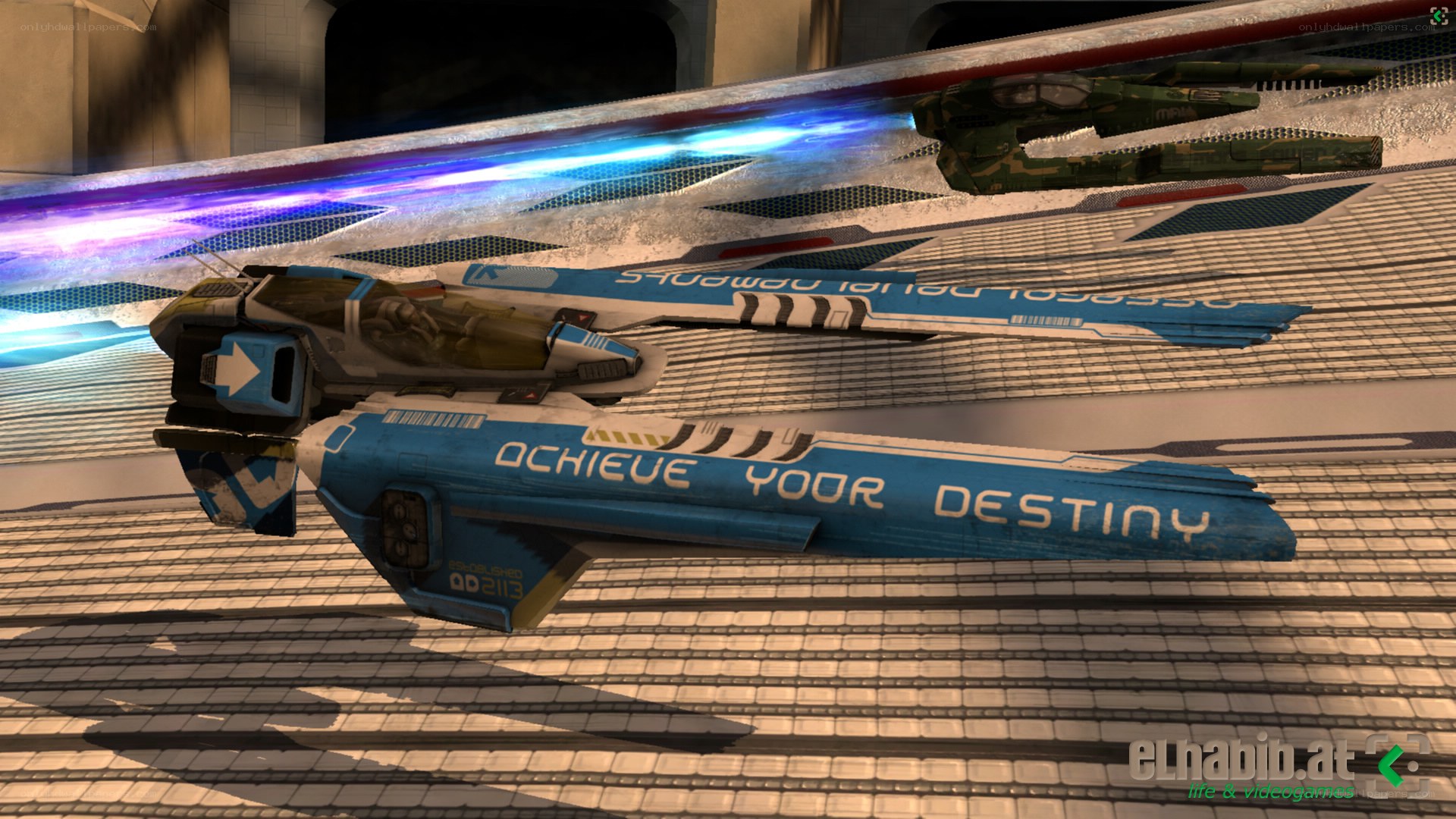 Sci-fi ships in a hangar