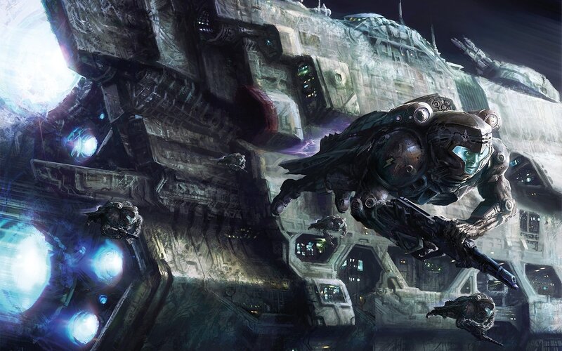 sci-fi soldier in combat