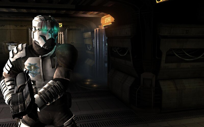 sci-fi soldier in corridor