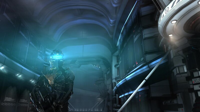 sci-fi soldier in corridor