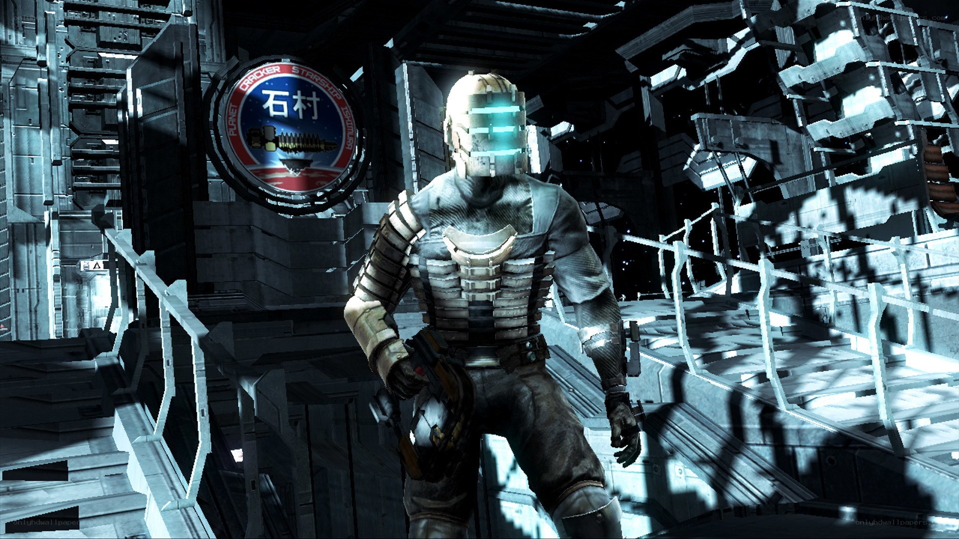 sci-fi soldier in space station