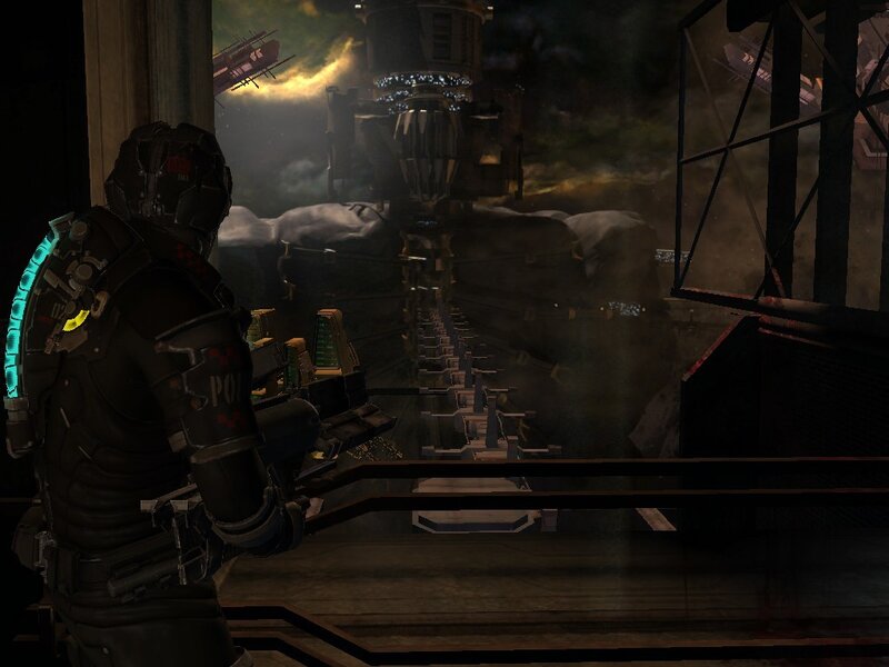 sci-fi soldier overlooking alien structure