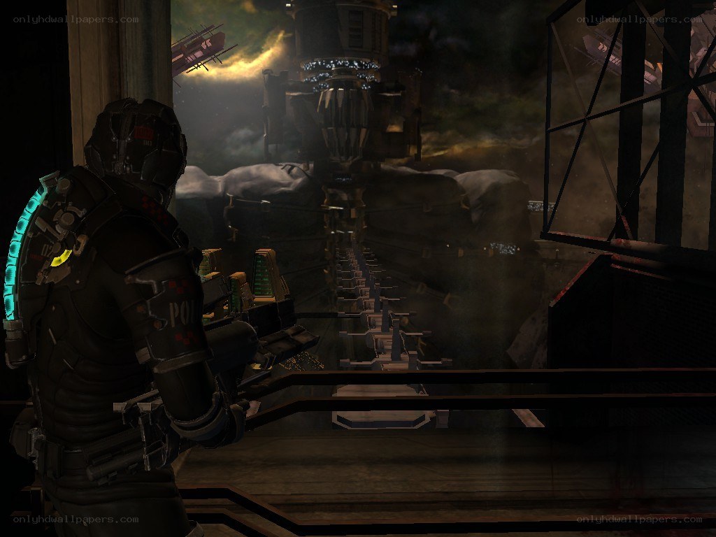 sci-fi soldier overlooking alien structure