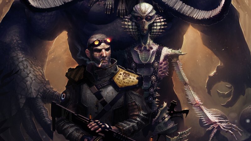 sci-fi soldier with alien creature