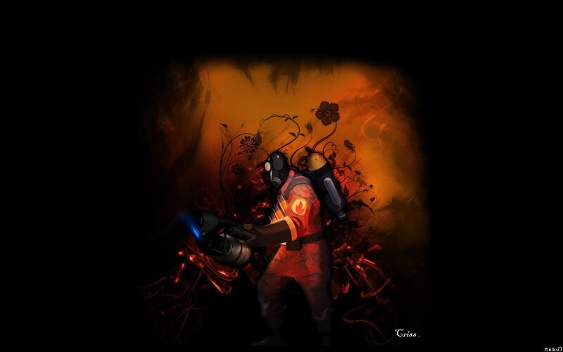 Sci-fi soldier with flamethrower