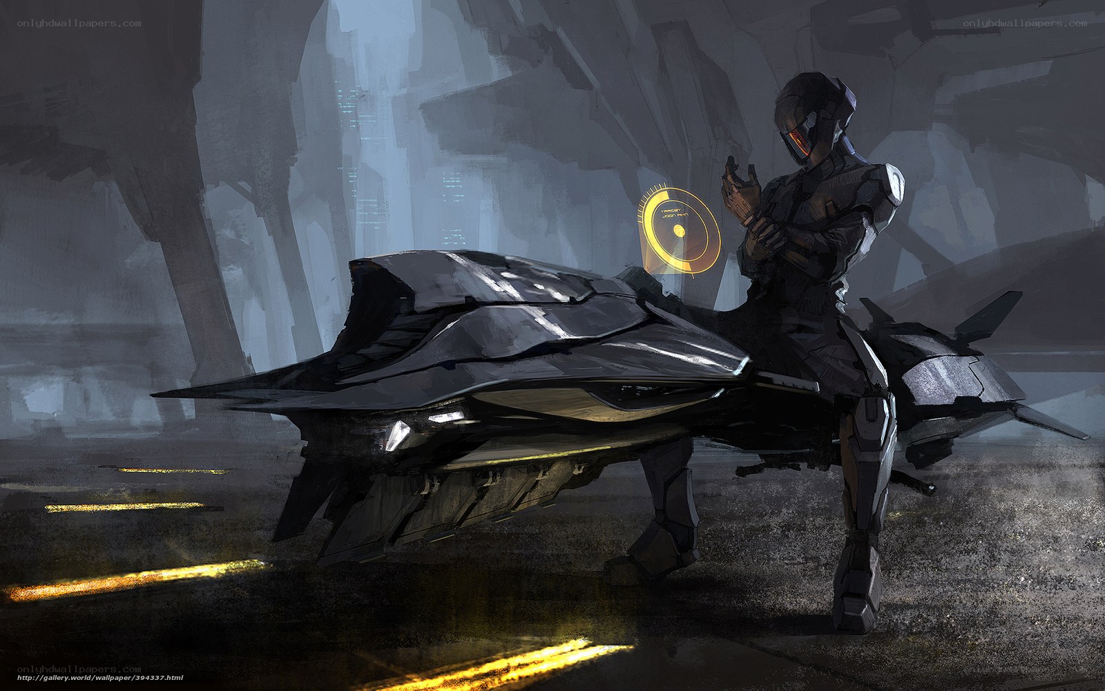 sci-fi soldier with hoverbike