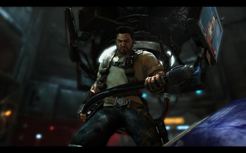 sci-fi soldier with weapon