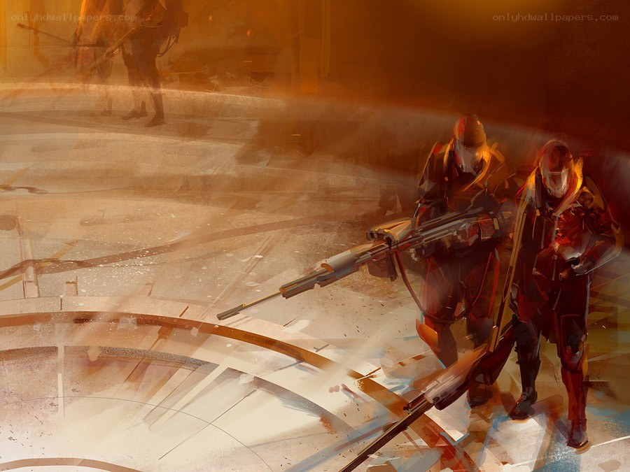 sci-fi soldiers in combat