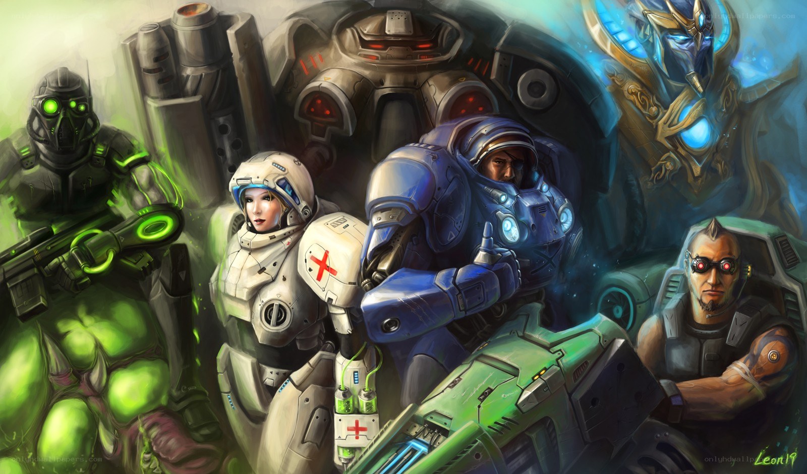 sci-fi soldiers in combat gear