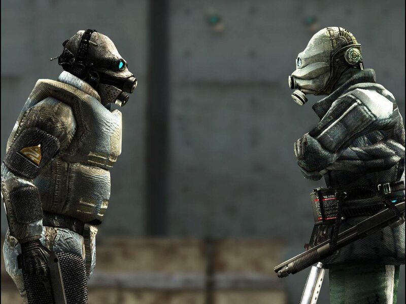 sci-fi soldiers in combat gear