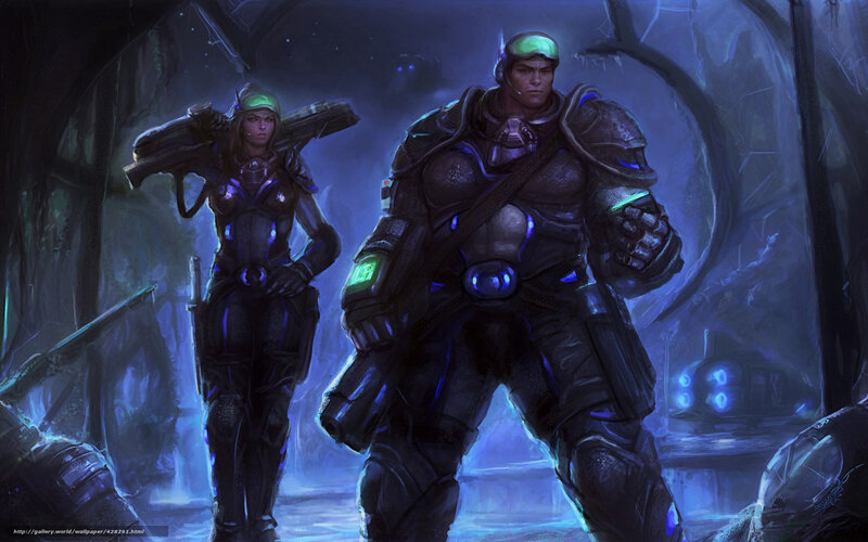 sci-fi soldiers in dark tunnel