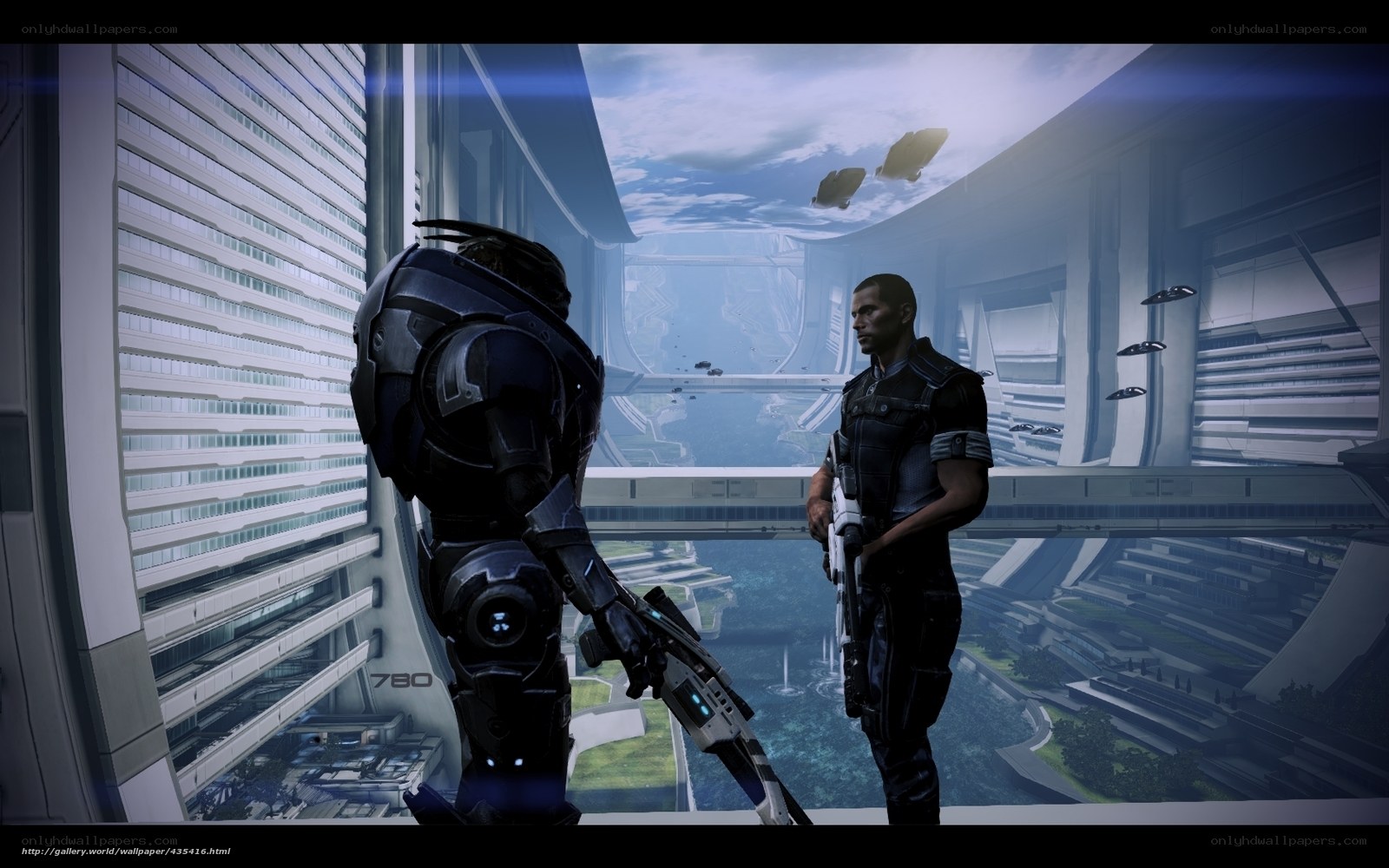sci-fi soldiers in futuristic city