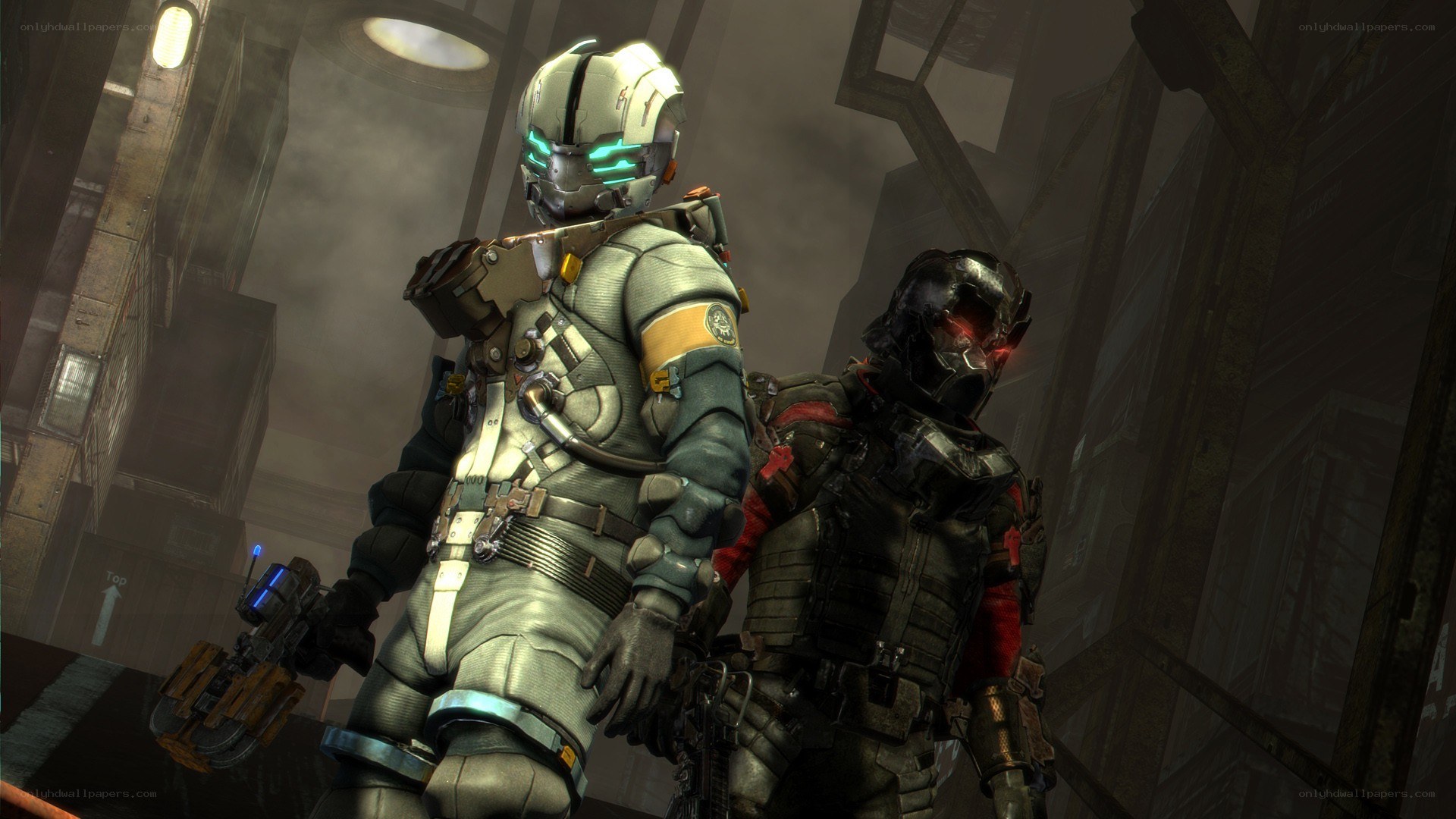 sci-fi soldiers in industrial setting