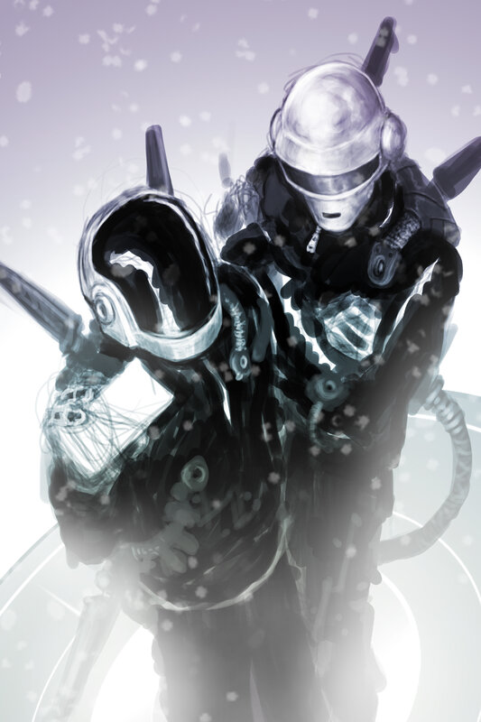 sci-fi soldiers in snow