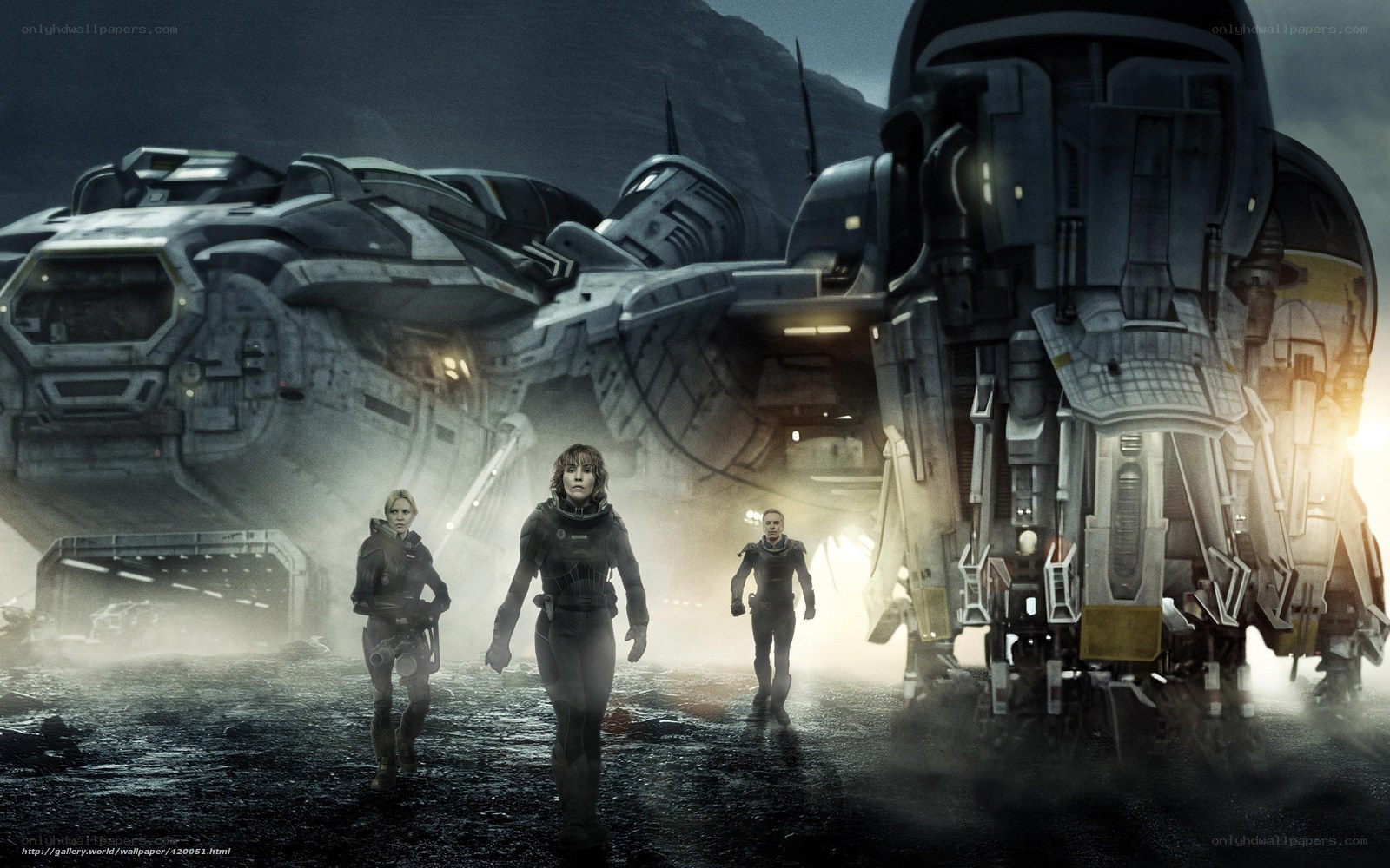 sci-fi soldiers near spacecraft