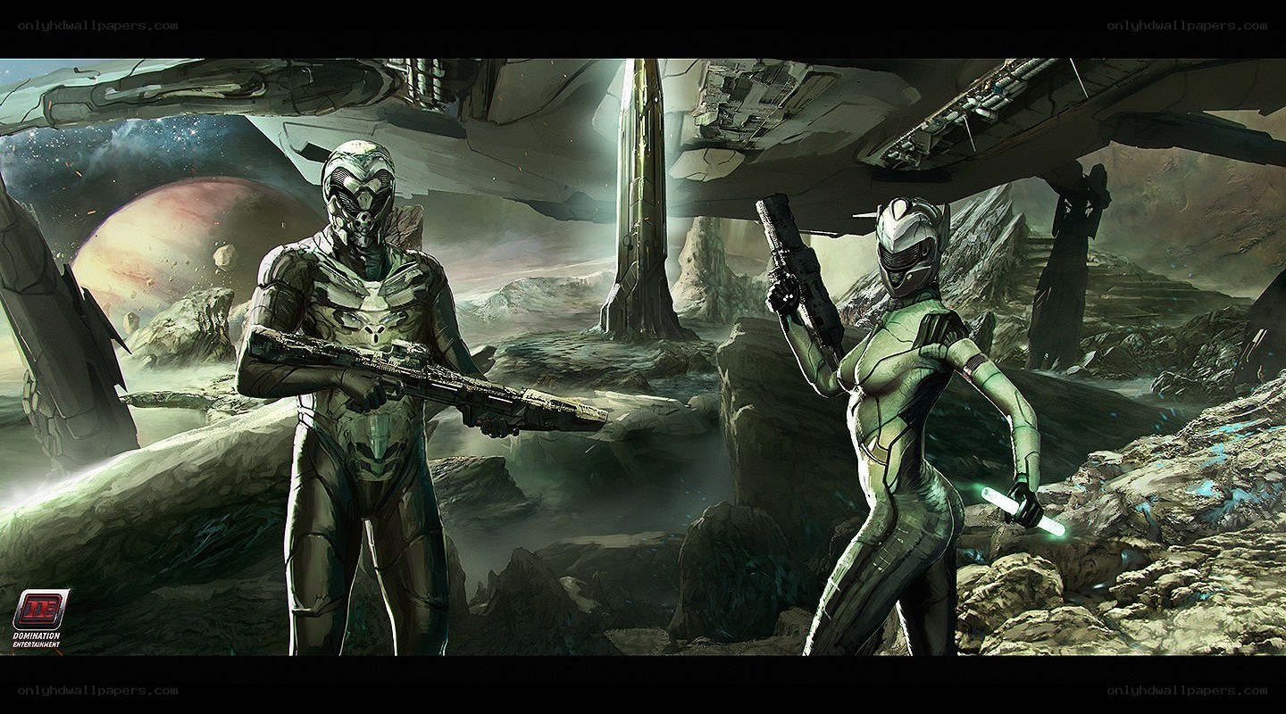 sci-fi soldiers on alien planet