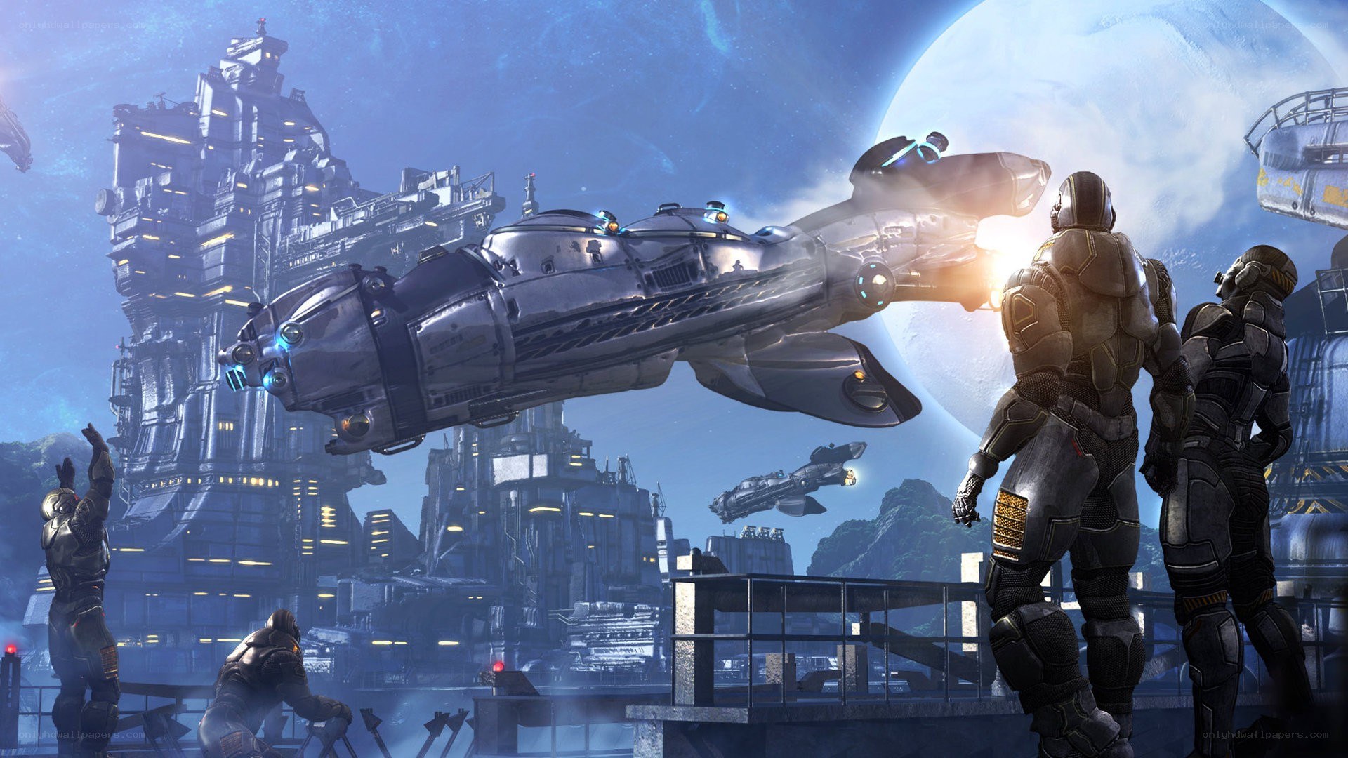 sci-fi soldiers on alien planet