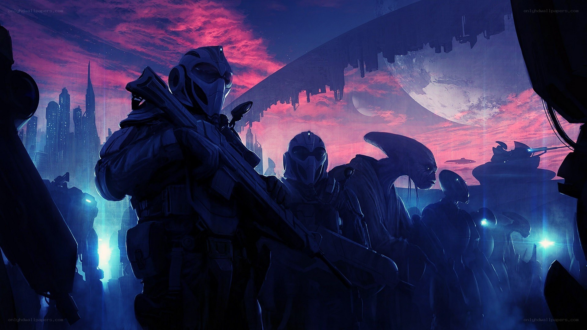 sci-fi soldiers on alien planet